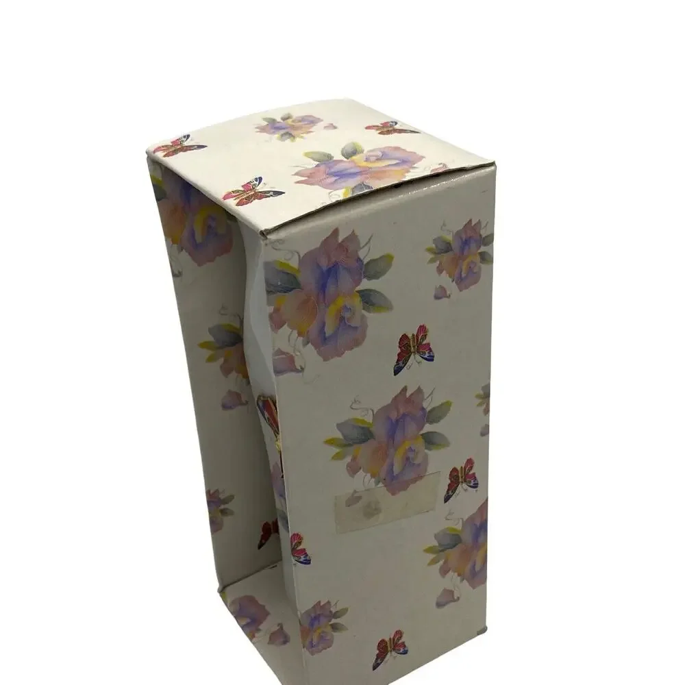 Embossed Butterfly Meadow Ceramic Vase Square Style 6 1/4